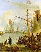 Ludolf Backhuysen The Y at Amsterdam, seen from the Mosselsteiger (mussel pier). oil on canvas